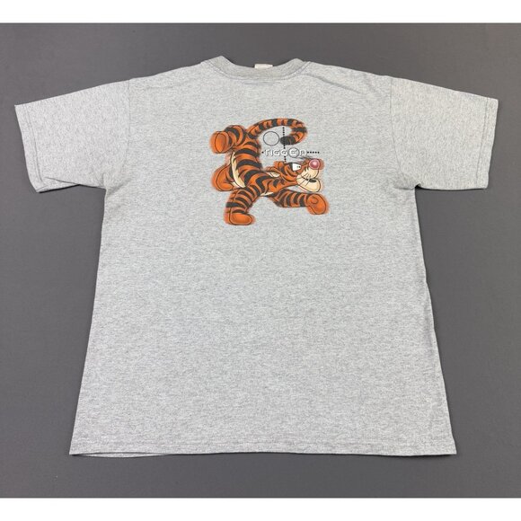 Rare Vintage 90s Disney Tigger Winnie The Pooh Gray Shirt Cartoon Art Medium Tee - Picture 1 of 11
